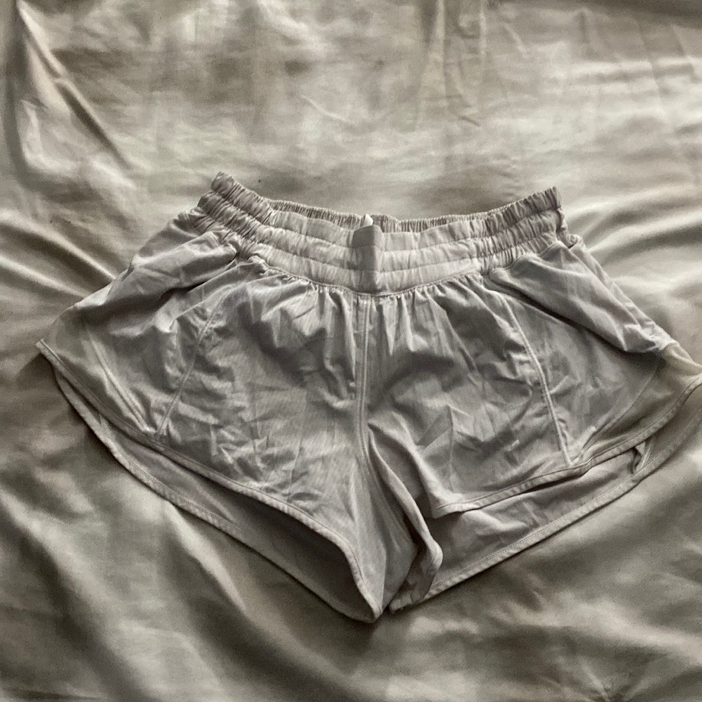 Lululemon white running shorts